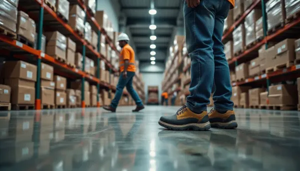 Calzado para Logística y Almacenamiento: Reducción de Fatiga en Centros de Distribución | Velazis.com